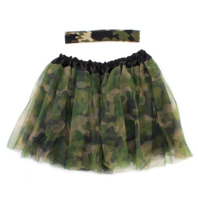 Child size camouflage tutu and matching bandeau set
