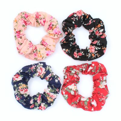 Regular - 100% Cotton floral print scrunchie. Dia.9cm