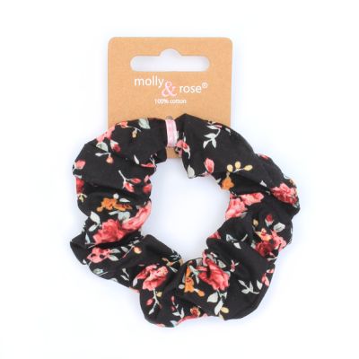 Regular - 100% Cotton floral print scrunchie. Dia.9cm
