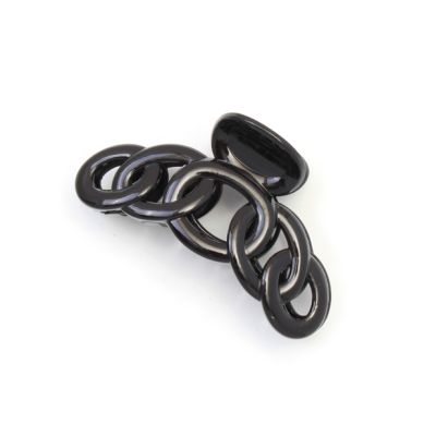 Recycled plastic linked loops design black clamp 9cm Recycled plastic linked loops design black clamp 9cm