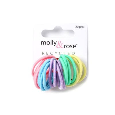 Recycled mini elastics - Pastels - Card of 20 - 2mm thick