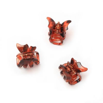 Card of 6 Tort butterfly mini clamps 2cm