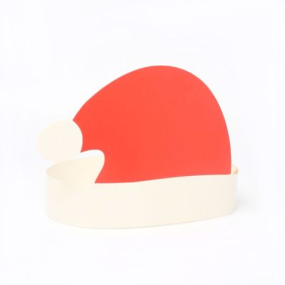 Paper Santa hat on a paper head band