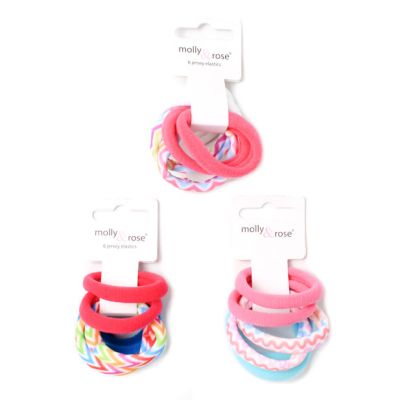 Jersey elastics - Assorted - 8mm thick - Card of 6