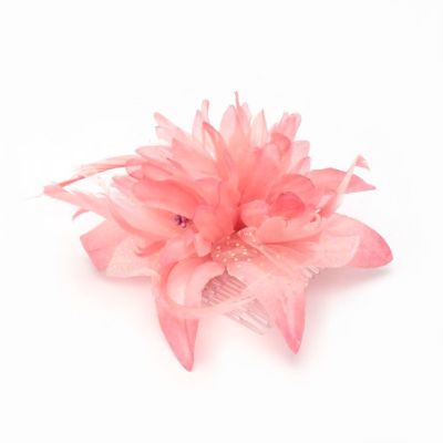 © Style Molly. Pink flower fascinator on a clear comb