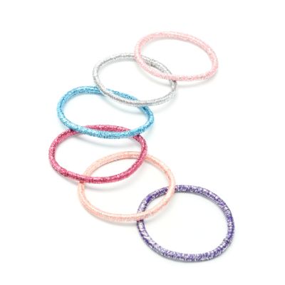 Glitter elastics - Assorted - Card of 18 - 2mm thick