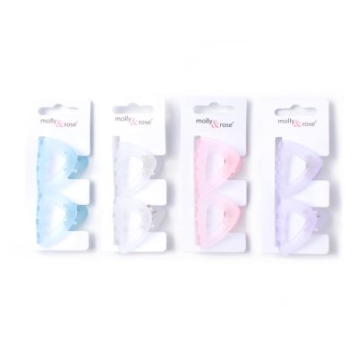 Card of 2 translucent pastel clamps 4cm