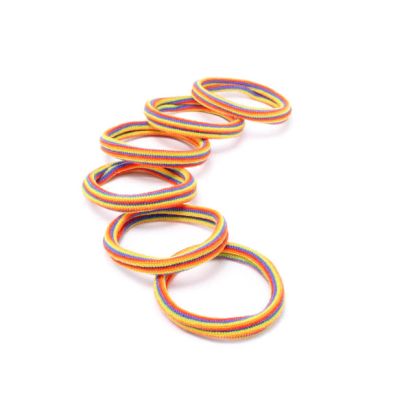 Recycled jersey elastics - Rainbow - Card of 6 - 8mm thick