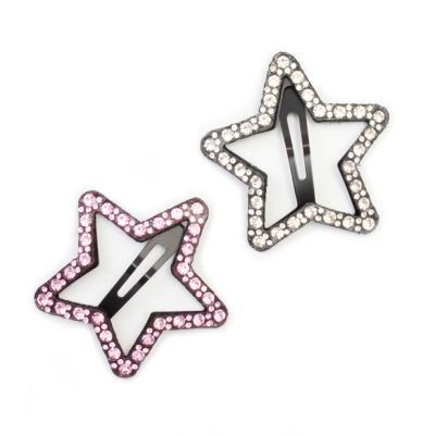 FAULTY. Card of 2 star shaped diamante sleepies 6cm