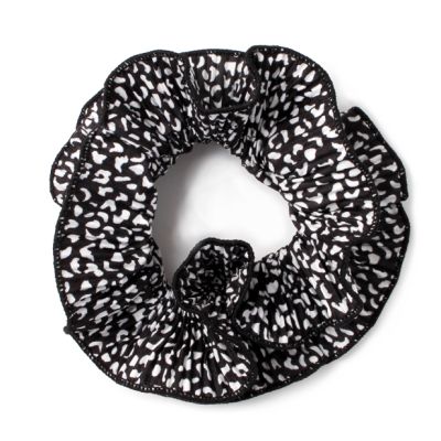 Extra Large - Double layered black and white animal print scrunchie.Dia.15cm