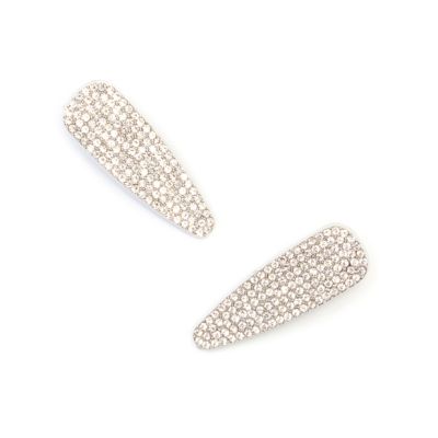 Card of 2 diamante covered beak clips 4.5cm