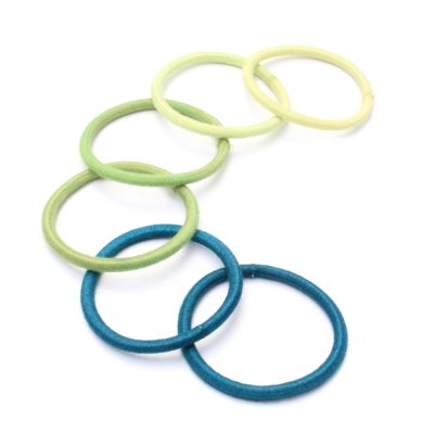 Organic cotton elastics - Greens - Card of 6 - 4mm thick