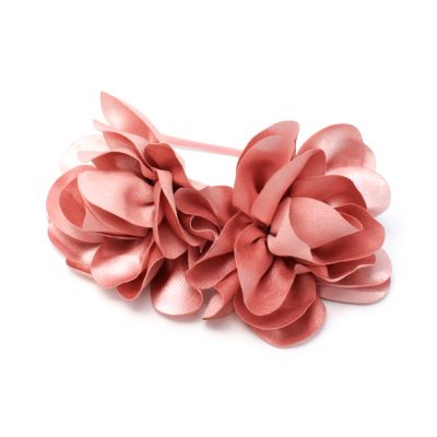 Large Pink double flower on an aliceband