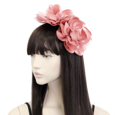 Large Pink double flower on an aliceband