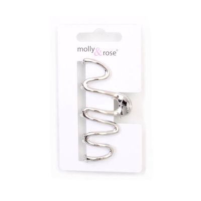 Wavy metal hair clamp 7.5cm