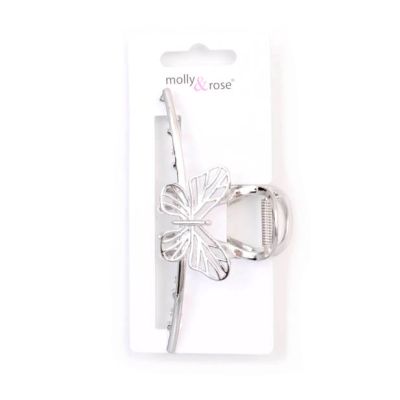 Butterfly motif metal hair clamp 11cm