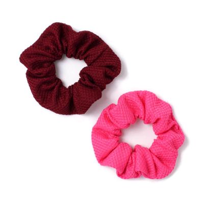 Regular - Berry coloured knit texture scrunchie.Dia.10cm