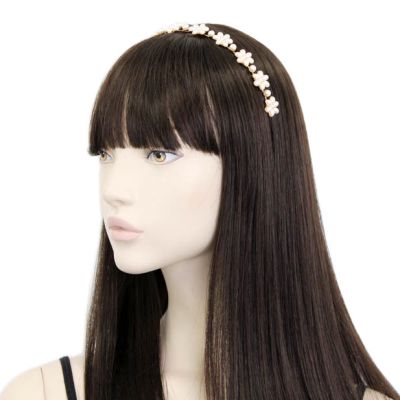 Narrow pearl bead detail aliceband