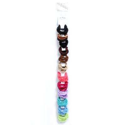 Clip strip of assorted elastics
