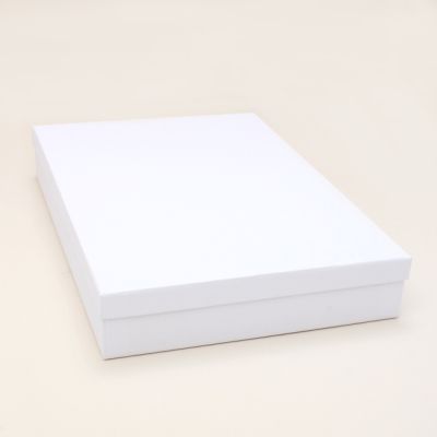 31x21.5x5cm. NO INSERT. White gift box.