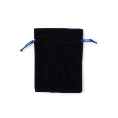 15.5cmx12cm. Navy velvet pouch.