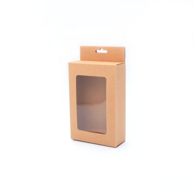 15x10x4cm. Kraft gift box with window & Euro hole