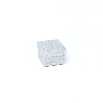 Ring box. 5x5x3.5cm. Silver glitter gift box.