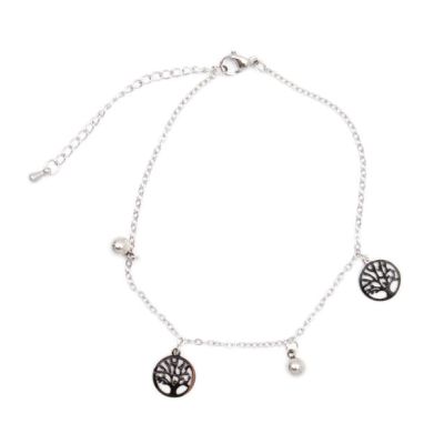 Tree of Life silver charm anklet