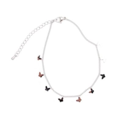 Small butterfly charm anklet