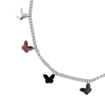 Small butterfly charm anklet