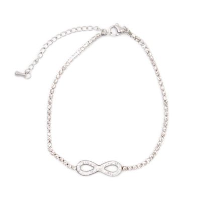Diamante infinity charm anklet