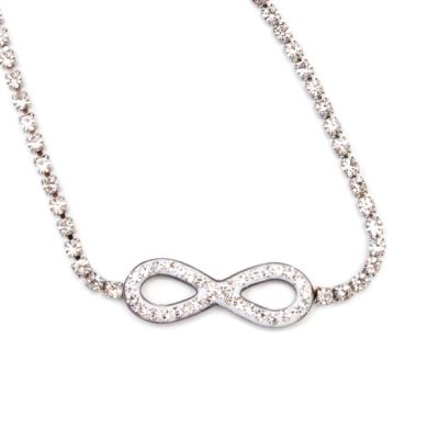 Diamante infinity charm anklet