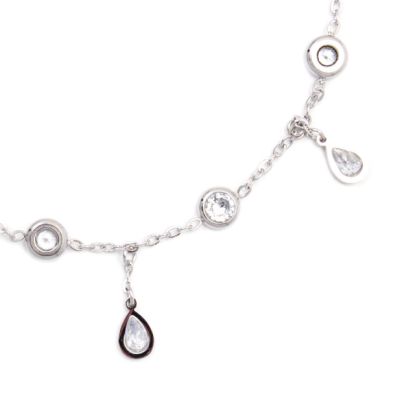 Crystal teardrop charm anklet