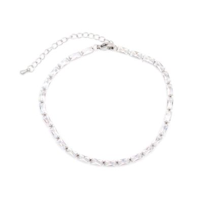Rectangle crystal anklet