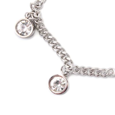 Chunky chain anklet with crystal charms