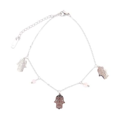 Hamsa hand charm anklet