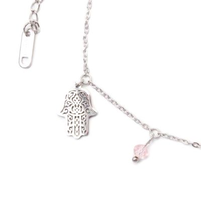 Hamsa hand charm anklet