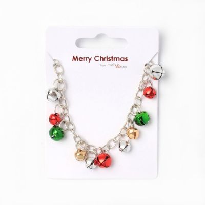 Clip strip of 12 Christmas bells bracelet