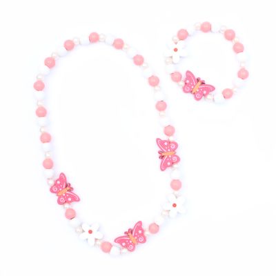 Children's beaded necklace and bracelet set