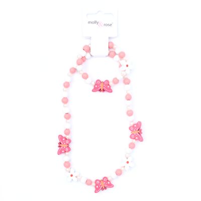 Children's beaded necklace and bracelet set