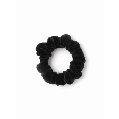 Small - Black velvet scrunchie. Dia.7cm
