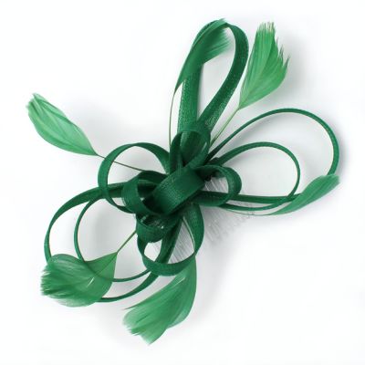 Style Maisy. Green Looped Fascinator On A Side Comb