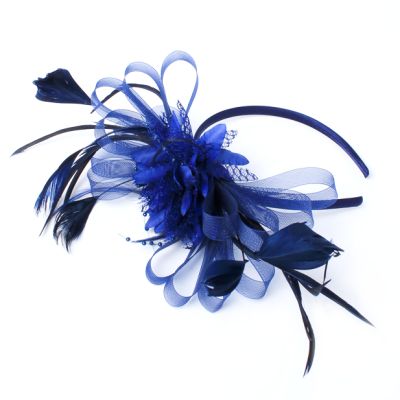 Style Elsie. Navy looped fascinator on an aliceband