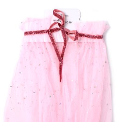 Net cape with ruffle collar