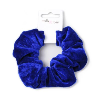 Large - High shine Royal Blue velvet scrunchie. Dia.12cm