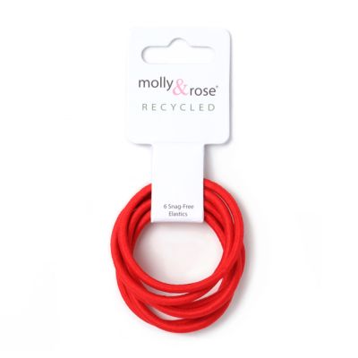 Recycled elastics - Red - Card of 6 - 4mm thick