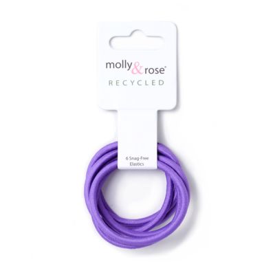 Recycled elastics - Purple - Card of 6 - 4mm thick