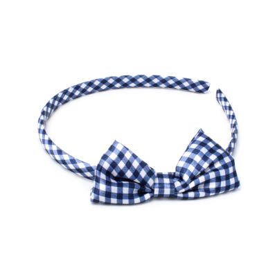 Navy sleepies, elastics and gingham aliceband set