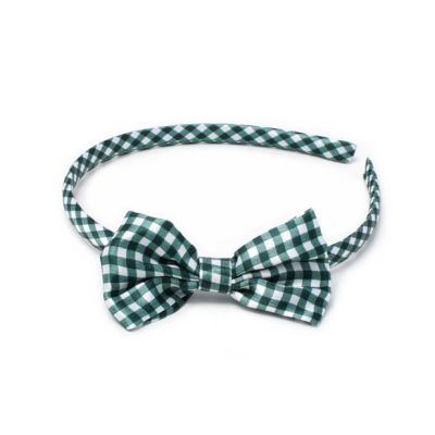 Bottle Green sleepies, elastics and gingham aliceband set