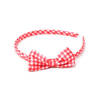 Red sleepies, elastics and gingham aliceband set